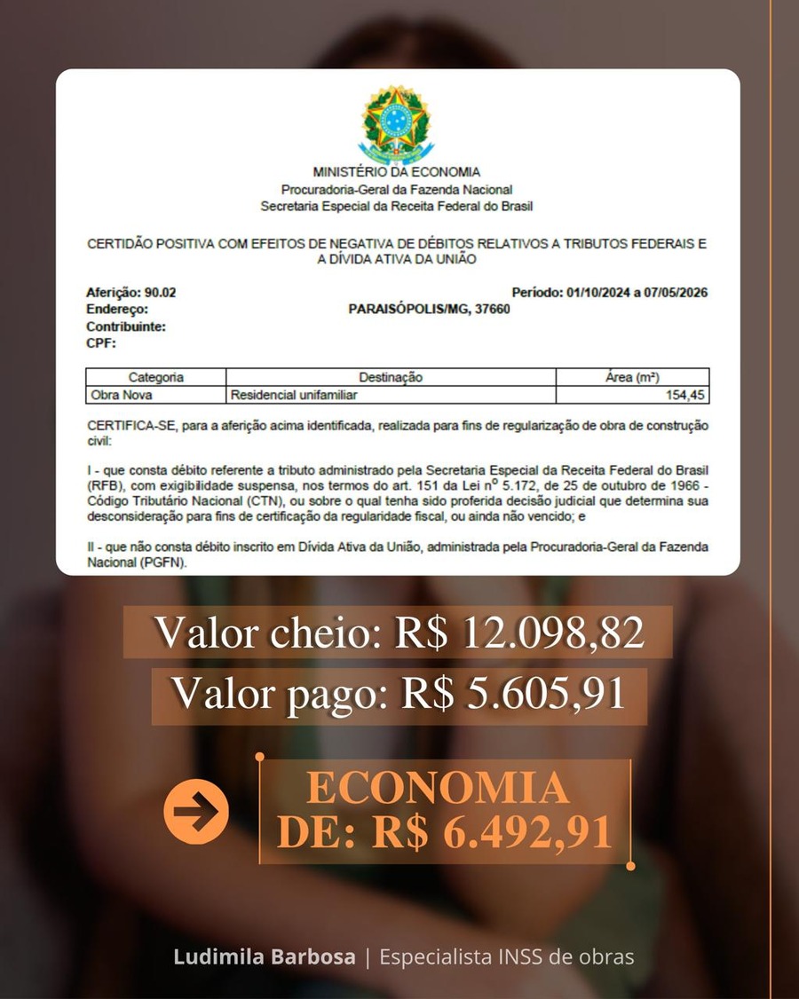 Caso 5: economia de R$ 6.492,91